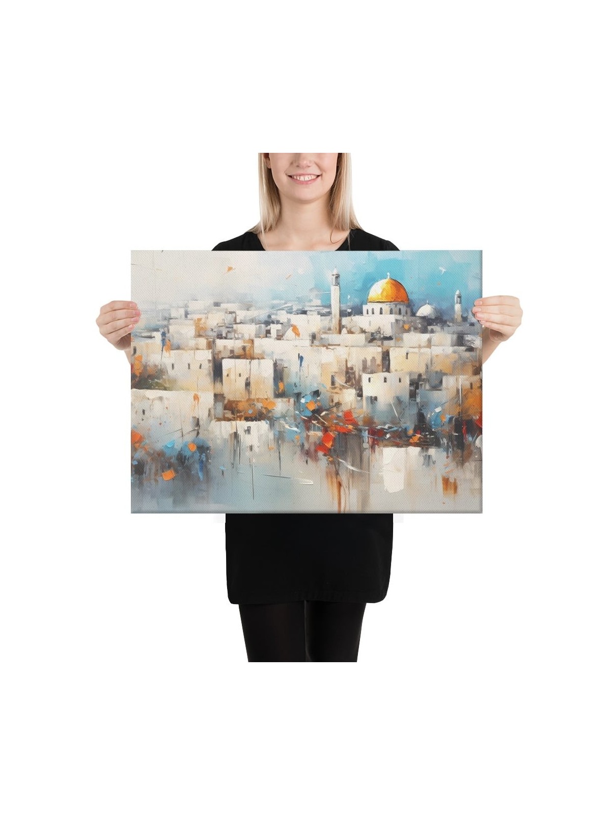 מבט על ירושלים הדפס על קנבס